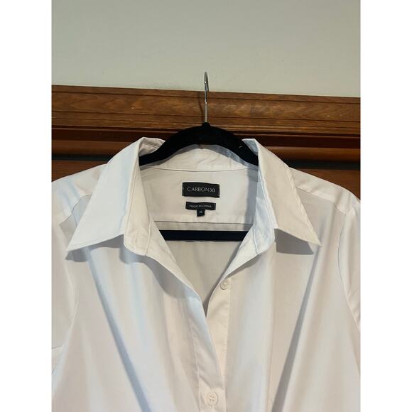 Carbon38 Women's Twisted Button-Up Tunic Shirt Long Sleeve Blouse White Size XL - Picture 13 of 16